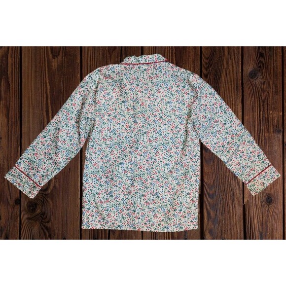 Crewcuts Youth Girls Pajama Set MED 8/9 Button Up Set Holiday Floral Christmas - Picture 3 of 6